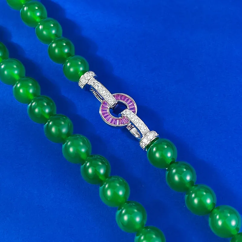 El yapımı sevenler Jade Diamond Chocker Kolye% 100 Gerçek 925 STERLING Gümüş Düğün Seryantları Kadınlar İçin Kolyeler Mücevher sözü