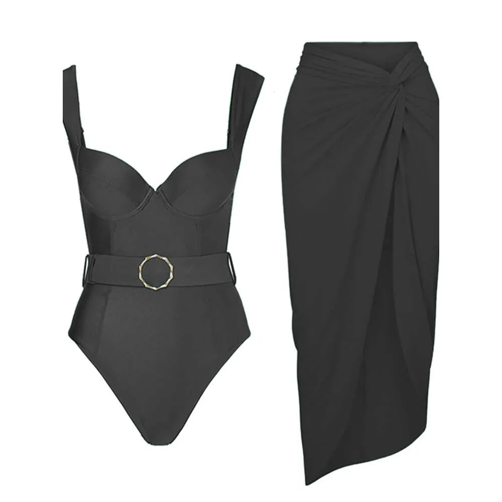 S-XL sexy cinto com saia underwired alta perna corte feminino banho de uma peça maiô feminino banhista natação k5170