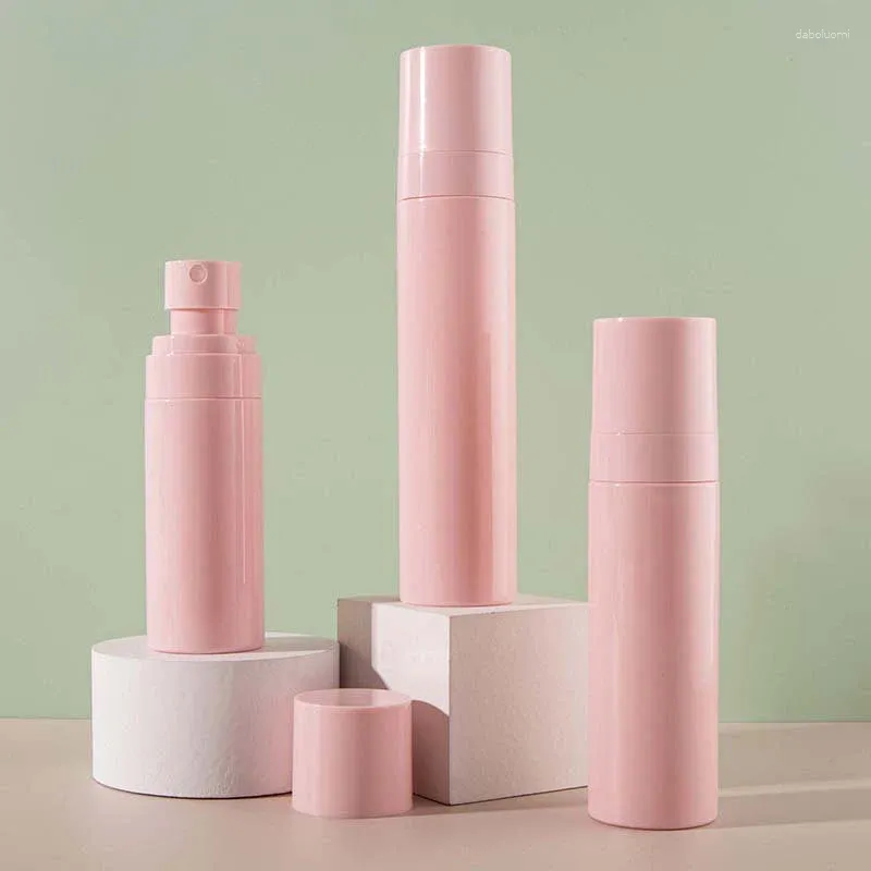 Lagringsflaskor 60/80/100 ml Sprayflaska rosa tomma tomma påfyllningsbara resor bärbara kosmetiska flytande behållare parfym subkall pump