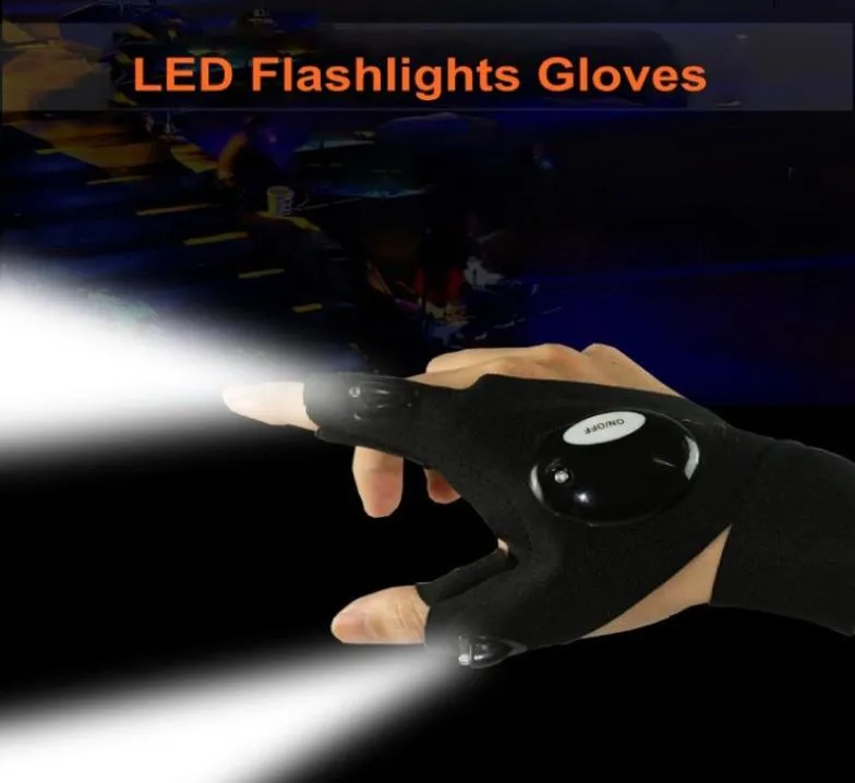 Lampes de poche LED Gants Pièces d'outils de pêche de nuit avec gant pratique pour les réparations de nuit Chasse Camping Cyclisme Gear2833343