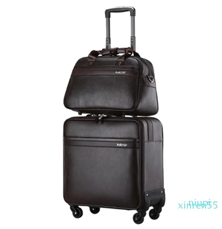 Koffer 2024 16" Zoll Retro Damen Gepäck Reisetasche mit Handtasche Rollkoffer Set auf Rädern