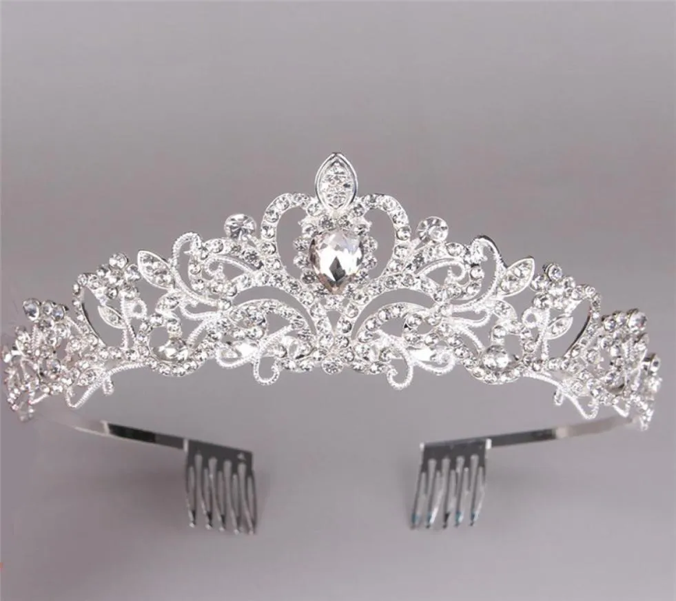 Prinses Kristallen Tiara's en Kronen Hoofdband Kind Meisjes Bruidsfeest Kroon Bruiloft Accessoires Haar Sieraden1795746