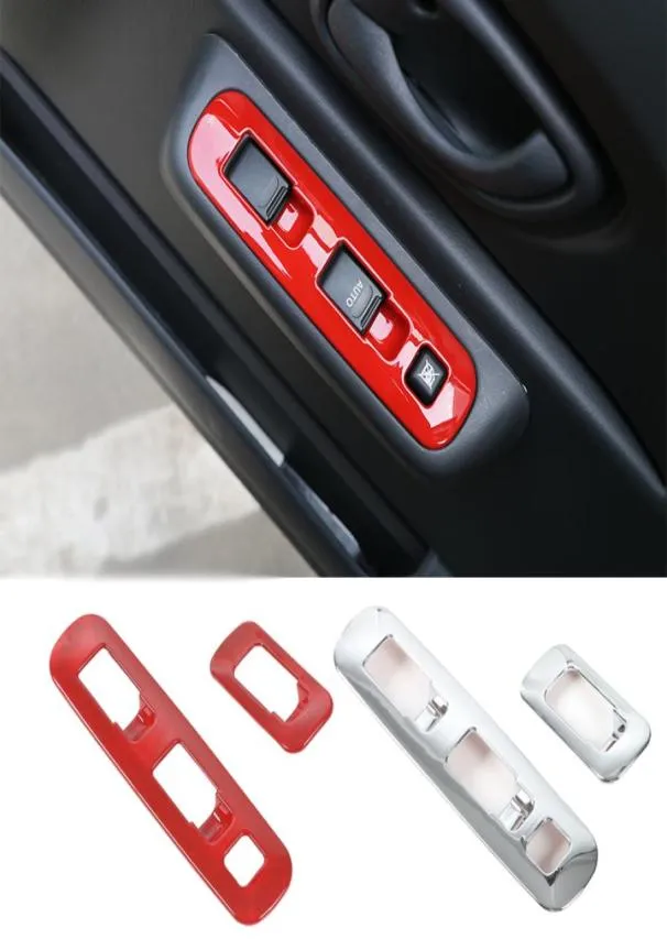 ABS Car Window Button Stickers Window Lifting Panel Decoration Cover For Suzuki Jimny 20072017 Interior Accessories2683219