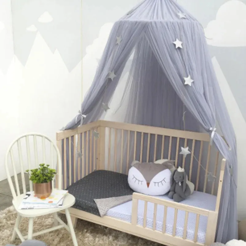 Baby Canopy Tent Mosquito Net Bed Curtain Crib Netting Cot Hung Dome Girl Princess Children Play Kids Room Decoration 240223