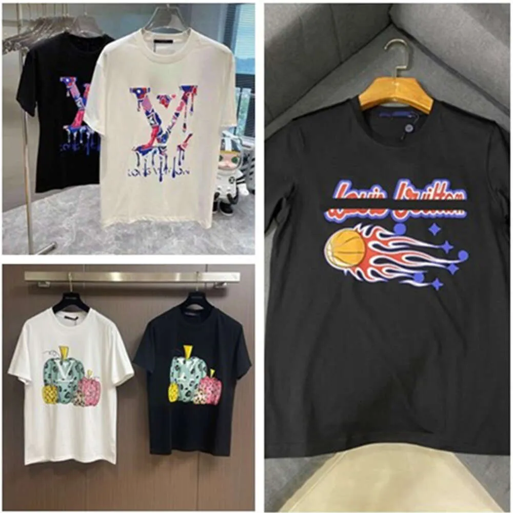 Verano de lujo para hombre diseñador camiseta hombres mujeres camiseta negra letra impresa manga corta marca camisas jugar baloncesto camisetas streetwear ropa ropa 1v