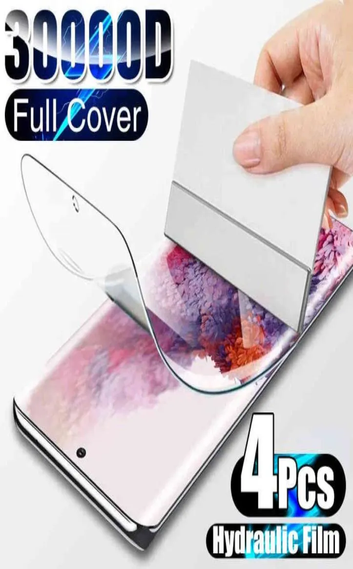 Protecteur d'écran, 4 pièces, Film Hydrogel pour Samsung Galaxy S10 S20 S9 S8 S21 Plus Ultra Note 20 8 9 109391229