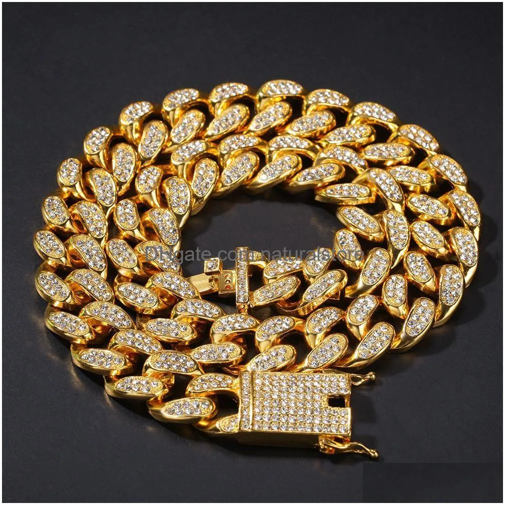 Ketten 20mm Miami Cuban Link Kette Schwere Dicke Halskette Für Herren Bling Hip Hop Iced Out Gold Sier Rapper Ketten Frauen Hiphop Schmuck D Dhsh1