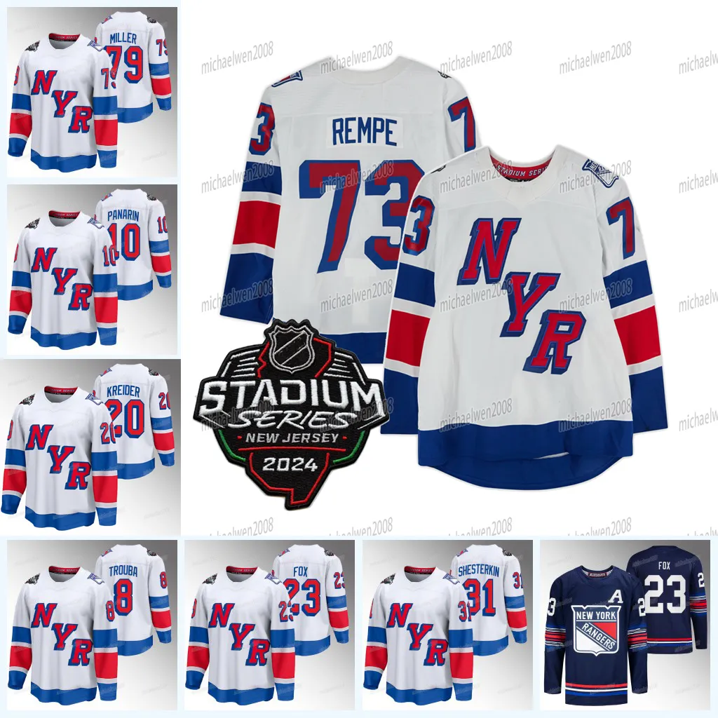 New York 73 Matt Rempe Rangers 2024 Stadion Series Jersey Chris Kreider Artemi Panarin Adam Fox będzie Cuylle Igor Shesterkin Mika ZibaneJad Lindgren K'andre Miller