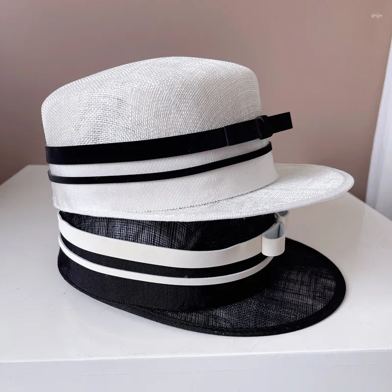 Berets 202402-2508373 INS Chic Japan Sommer Philippine Naturalgarn Wäsche Lady Service Hut Frauen Freizeit Besucher Kappe