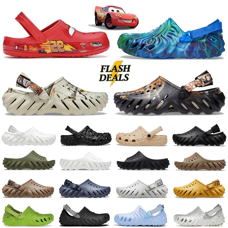 Designerbilar Belysningsplattform tofflor Sandaler Slides Famous Womens Mens Crocodile Colorful Shoes Echo Slipper Slides Triple Black White Sandal Charms 35-46