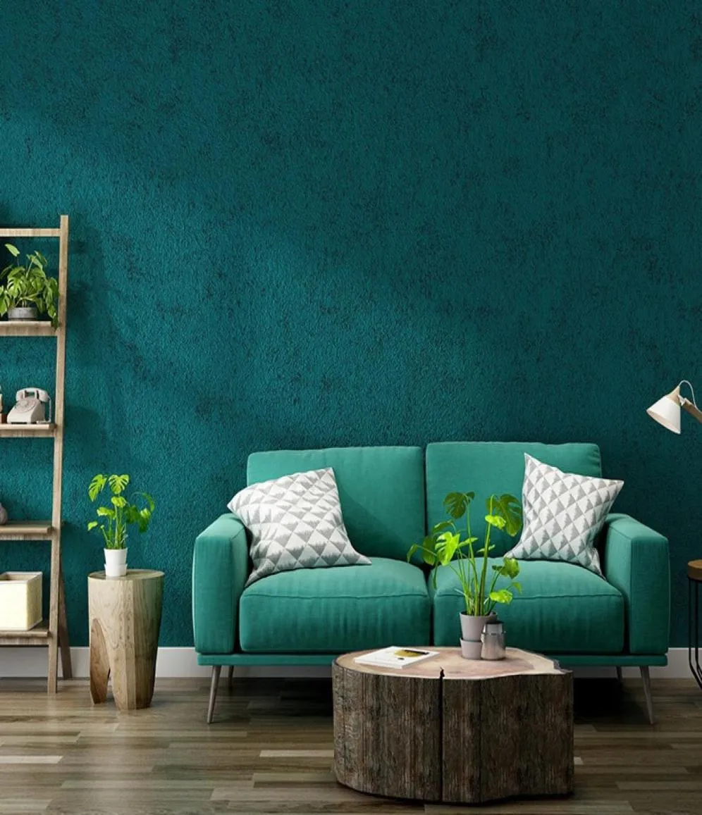 Nordic style peacock blue green 3d wallpaper plain Southeast Asian bedroom restaurant living room wallpaper clothing stor8226267