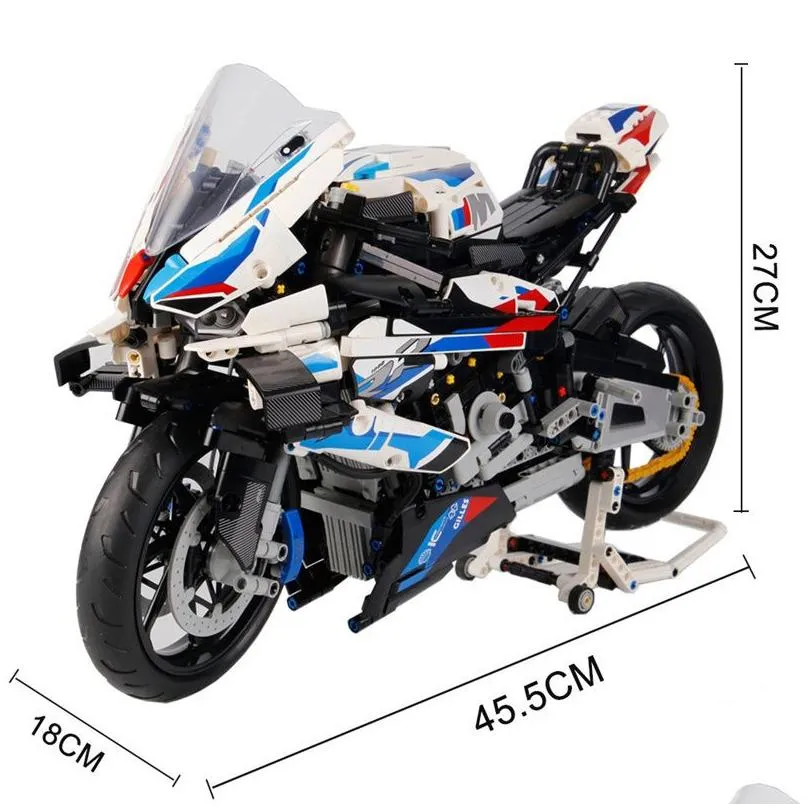 Blocks 1920 Pcs Technical Super Speed M 1000Rr Motorcycle Moc Building Block Compatible 42130 Motorbike Model Vehicle Bricks Toys Dro Dhbhi