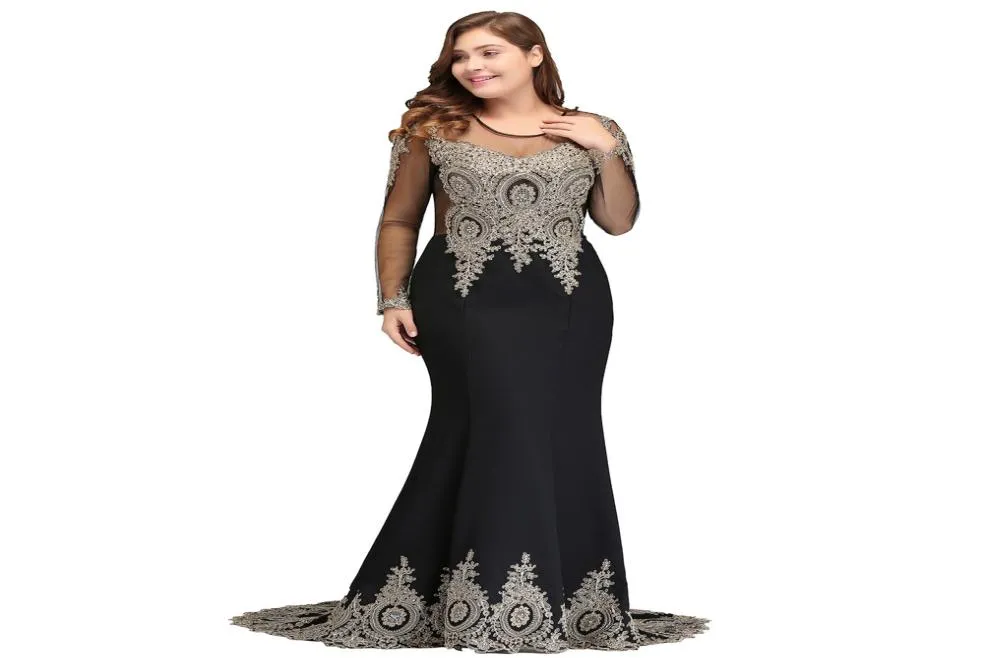 Muslim Arabic Custom made plus size illusion back beading long sleeve sweep train prom evening party red carpet party special occa3196674