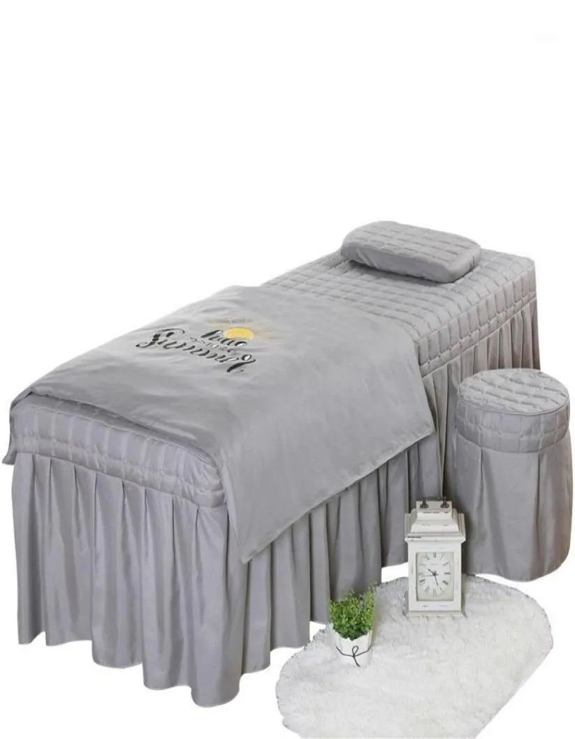 Yüksek kaliteli güzellik salonu yatak seti kalın yatak çarşafları çarşaflar yatak örtüsü fumigation masaj spa yastık kılıfı yorgan setleri13474036