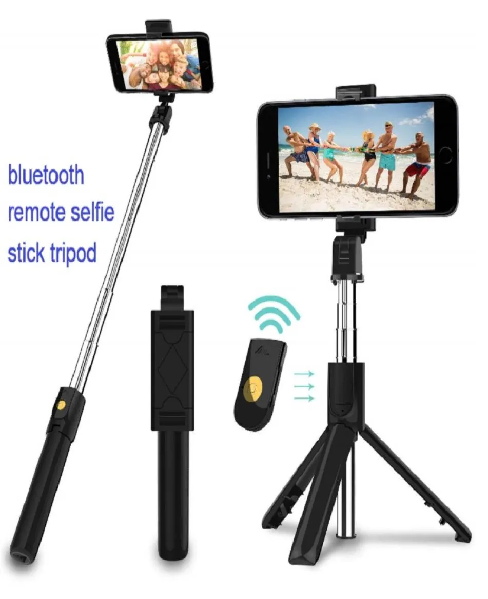 ワイヤレスBluetooth Remote Selfie Stick Tripod Detachable Foldable Holder Tripod Strendeable Lightweight Mini Selif Trip2867702