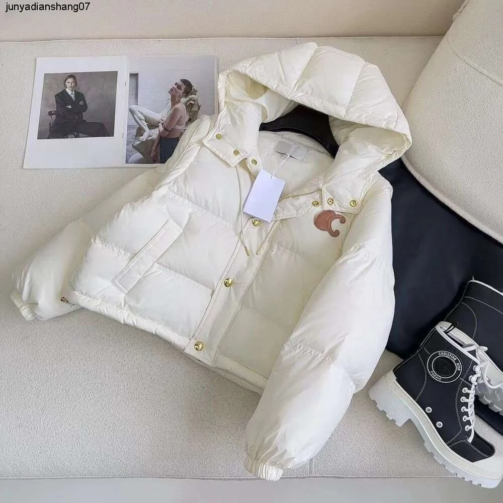 Kurtka zimowa designerka na kurtki damskie moda moda krótka puffer kurtka 90 biała kaczka zagęszona maska ​​z kapturem z odłączonymi rękawami