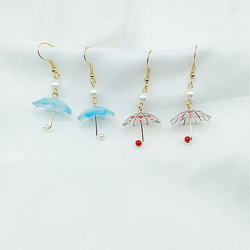 Boucles d'oreilles pendantes, Mini Simulation, petit parapluie, mignon, bijoux en perles tridimensionnelles, vente en gros