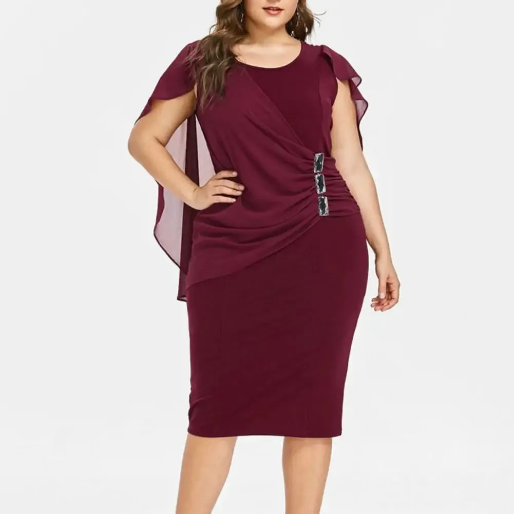 Plus size vestidos de festa para mulheres outono inverno emnroidry noite midi vestido moda alargamento manga elegante vestido 3xl 4xl5xl 240229