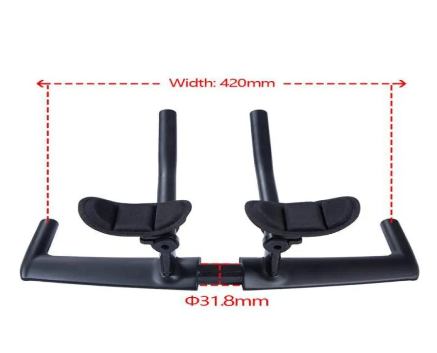 트라이 애슬론 타임 시험 프레임을위한 새로운 에어로 전체 탄소 섬유 TT 핸들 바 420mm 휴식 핸들 바 HB0954808803