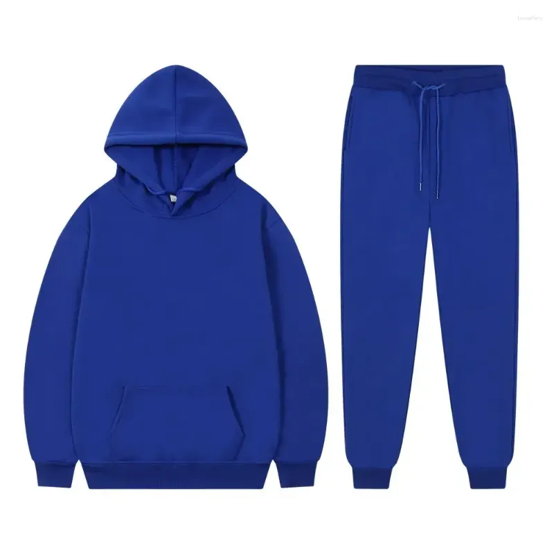 Men's Tracksuits And Women Sweatshirt Hoodies Sets Unisex Loose Solid Color Casual Pullover Long Sleeve Two Piece Suit Pants