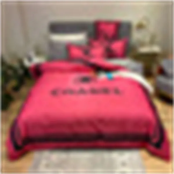豪華なデザイナー枕カバーの寝具の手紙セット印刷されたファッショナブルなウール断熱セット、4個/セット、大きなホームベッドテキスタイル200x230cm-04