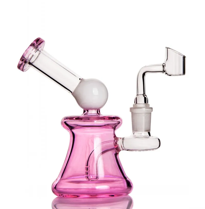 15cm tall Feb egg Bong Recycler Oil Rigs Hookahs Glass Water Bongs Smoke Pipe With 14mm Banger