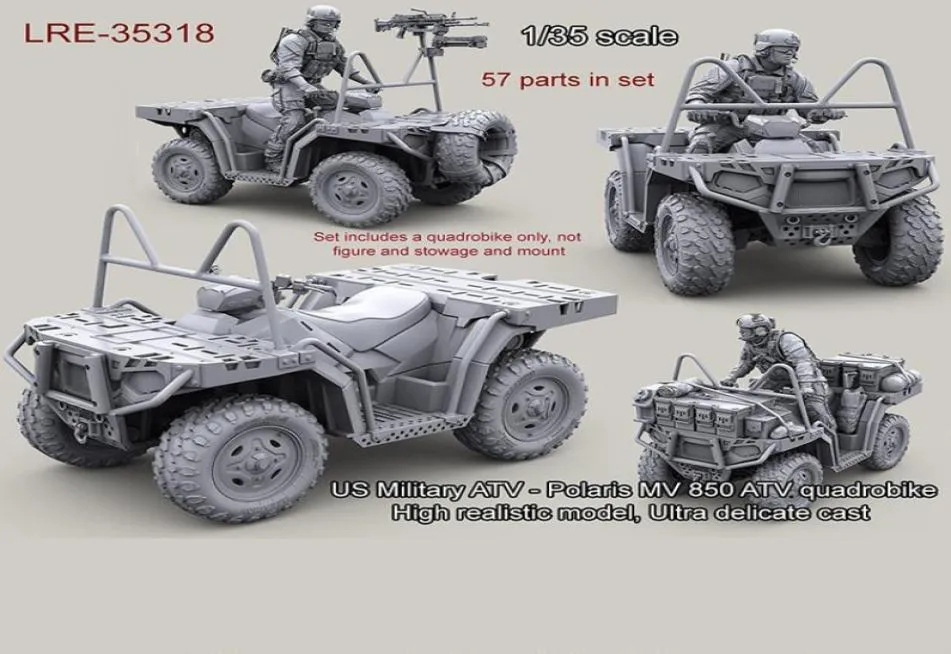 135 HESIN MODEL KIT US Military ATV Polaris MV 850 ATV Quadrobike Endast bil som inte är målad och osmonterad 311G Y19055107134
