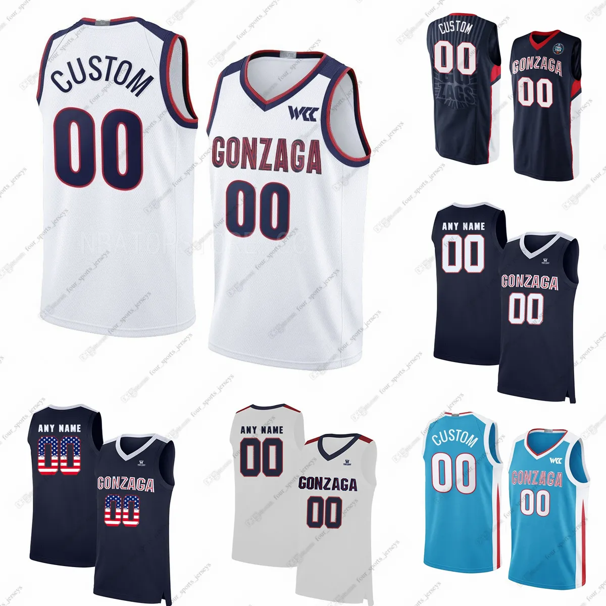 Maglie da basket personalizzate NCAA College 21 HACHIMURA stockton Joaquim ArauzMoore Colby Brooks Joe Few Ben Gregg Nolan Hickman Braden Huff Graham Ike Luka Krajnovic