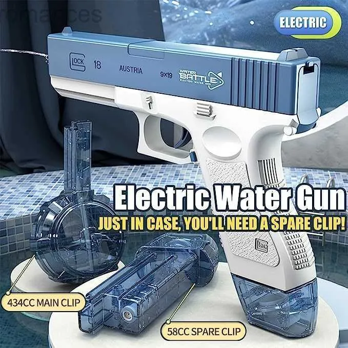 おもちゃ銃銃のおもちゃ自動電気水銃おもちゃ夏アウトドアプールビーチおもちゃ高圧水ピストル大クリップバースデーイースターギフト230419 240306