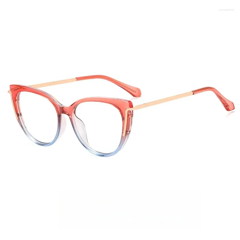 Sunglasses Frames Tr90 Metal Material Glasses For Women Anti Blue Light Cat Eye Style Eyeglasses Full Rime Fresh And Sweet Frame