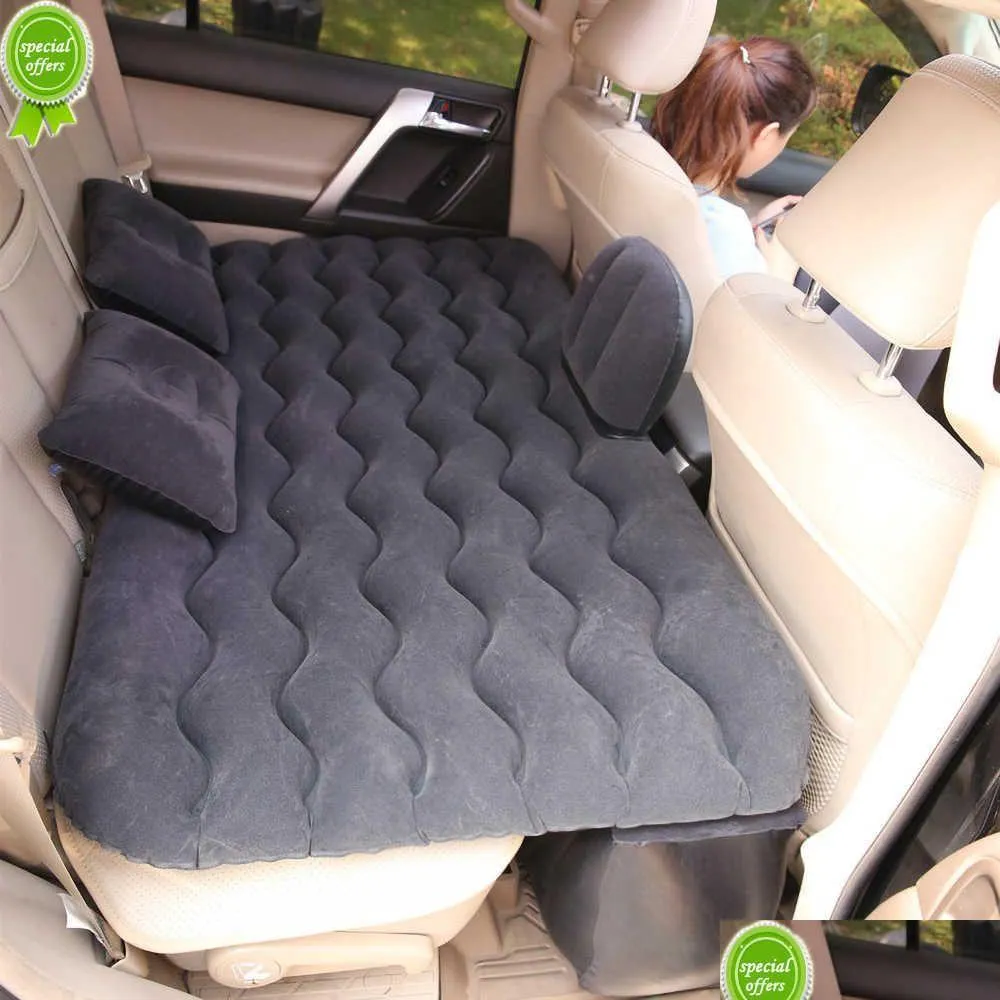 Andra interiörstillbehör Ny bil luftmadrass resesäng fuktsäker uppblåsbar baksäte soffa för interiör med pump droppe dhw0i