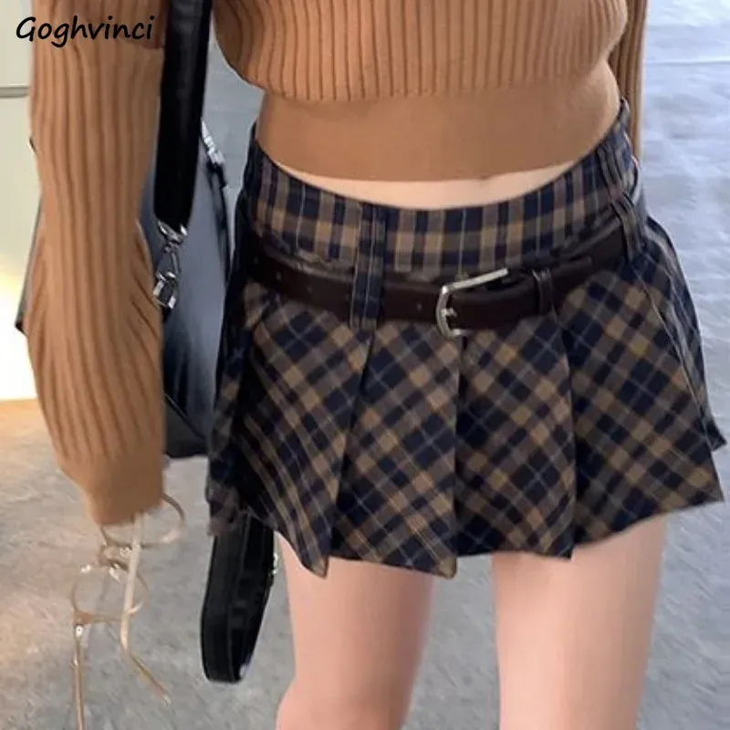 jupe Plaid Mini jupes femmes hanche Wrap chaud Sexy Allmatch Streetwear Empire plissé printemps automne Chic femme Ulzzang Simple quotidien Ins