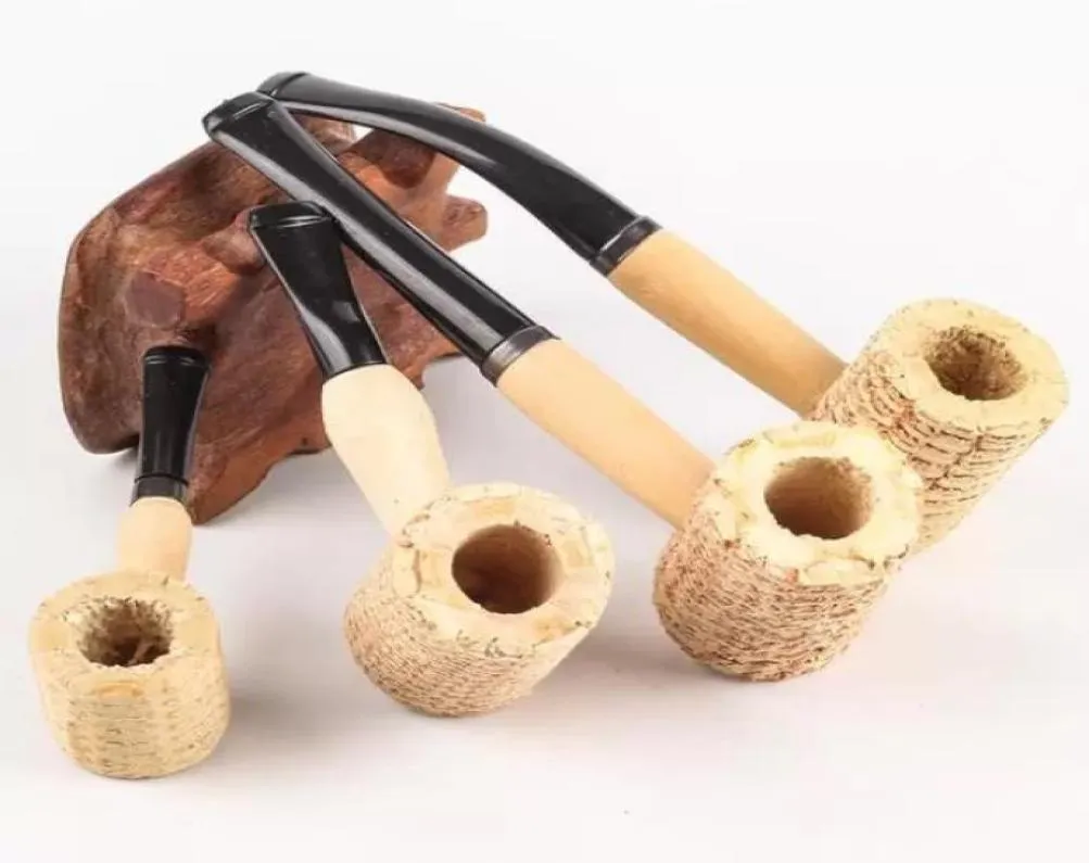 Pipa di pannocchia fatta a mano in legno pannocchia di mais pipa di tabacco monouso accessorio per costume naturale martello per erbe cucchiaio filtro per sigarette strumenti A9767597