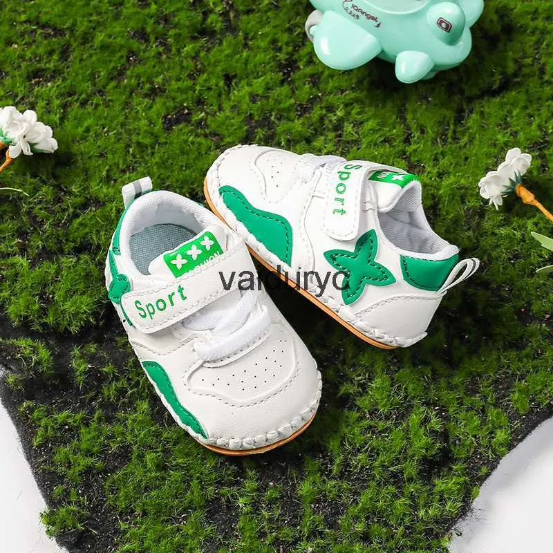 Athletic Outdoor Soft soled baby walking shoes spring and autumn indoor sewn bag shoes for boys anti kick handmade girls shoes VelcroH240307
