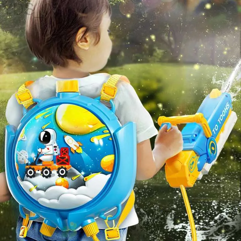 Gun Toys New Children Electric Water Gun Barn Summer Outdoor Knapsack Water Gun Beach Swimming Game Shooting Toy For Boys Gifts YQ240307