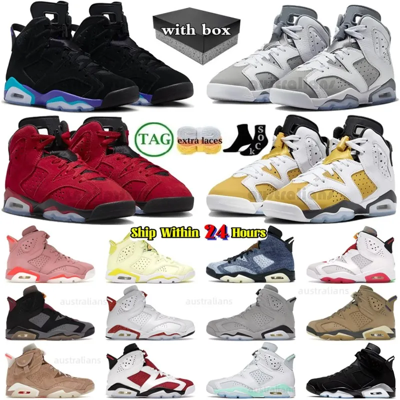 6 6s Amarillo Ocre Aqua Bravo Cool Gris Británico Caqui Negro Infrarrojo Carmín UNC Cromo Metálico Plata Georgetown Midnight Navy hombres Zapatos de baloncesto