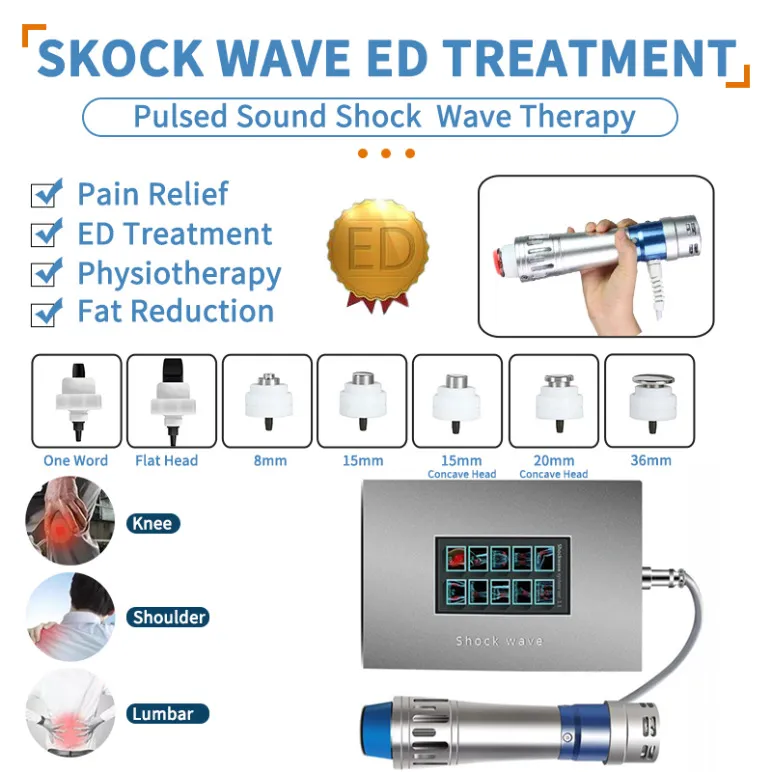 Máquina de terapia por ondas de choque profissional Pressão de ar 8 barras Equipamento de ondas de choque Onda acústica extracorpórea alívio da dor nas articulações Spa Salon Use566