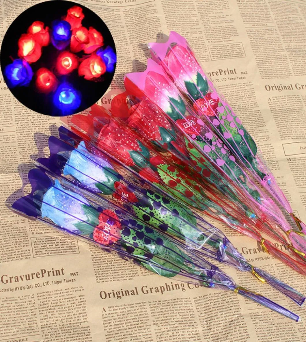 100st LED Light Up Rose Flower Valentines Mothers Day Gift Birthday Party Supplies Wedding Home Decor Decoration Led Toys7165929