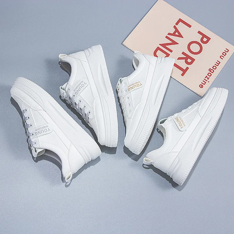 2024 super White Shoes Female Spring New Womens Shoes Summer Student Versatile Flat Bottom Spring and Autumn Popular Japanese and Korean style Sports Nappa sneakers
