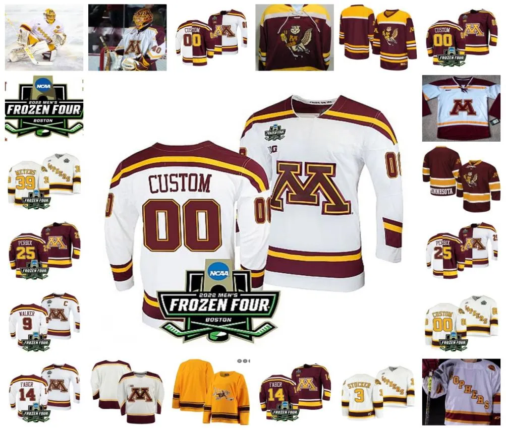 2022 Frozen Four Ship Minnesota Golden Gophers Hockey Jersey Custom 19 Vinni Lettieri 5 Nick Leddy 25 Justin Kloos 81 Phil Kessel 6 Erik Johnson Jerseys4939011