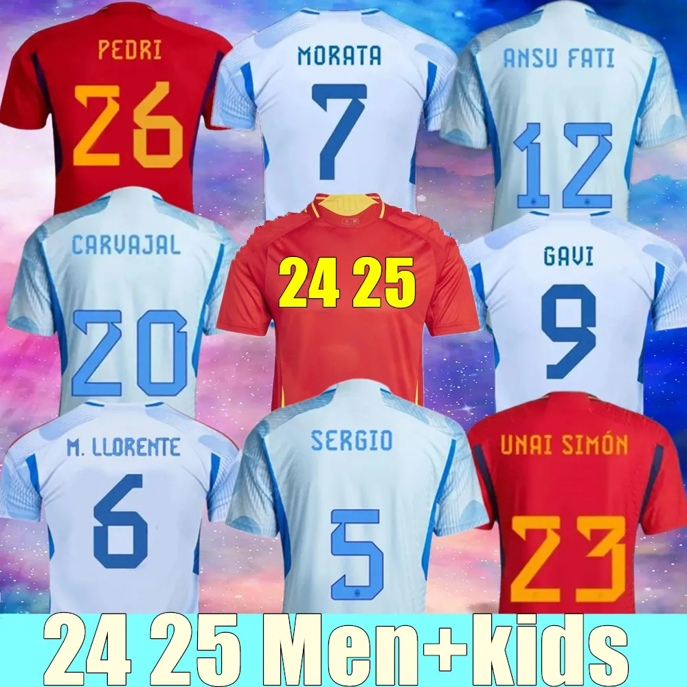 2023 Soccer Jerseys fans spelarversion Pedri Ansu Gavi Fati Ferran Torres Morata Football Shirt Koke Azpilicueta 2023 Asensio 22 23 Spains Men and Kids Set Set