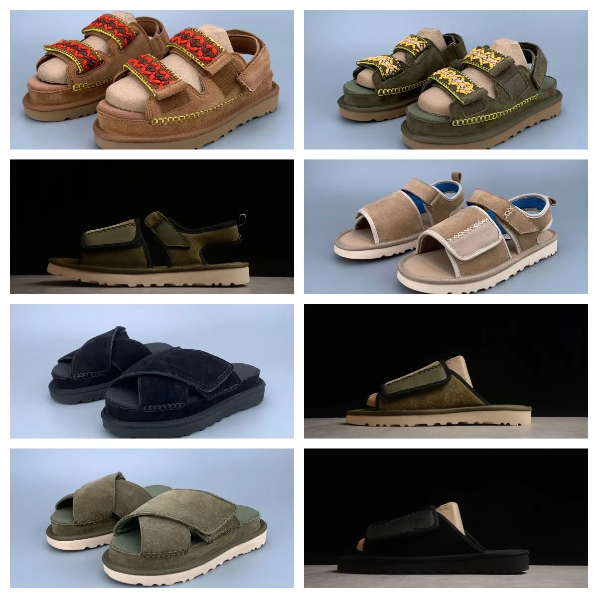 Australiska WGG -tofflor och sandaler Designer Kvinnors sandaler Biljardkudde kudde kulle grässkor sommarfjäder och höstens avslappnade tofflor platt botten bekväma