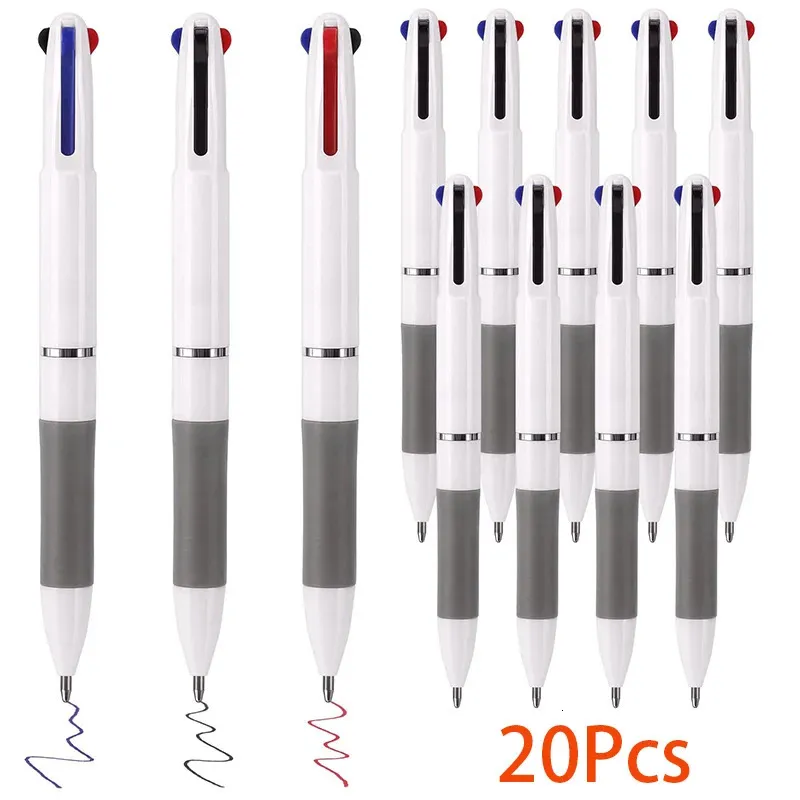 20pcs 3in1 wielokolorowe pióro ballpoint 07 mm wycofane długopisy dla studentów pielęgniarki pracownicy biurowe czarny niebieski czerwony kolor 240229