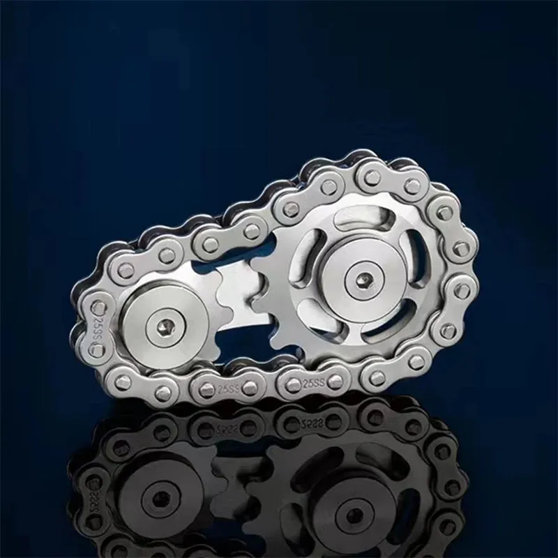 Kette Getriebe Edelstahl Fidget Spinner Erwachsene Metall Hand Spinner EDC Zappeln Spielzeug Fokus ADHS Werkzeug Büro Stress Relief Spielzeug 240301