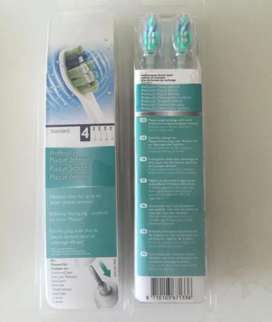 Cabeças de escova de dentes Pro Results Padrão 4 cabeças de escova HX9034 HX9024 cabeça de escova de dentes4751150