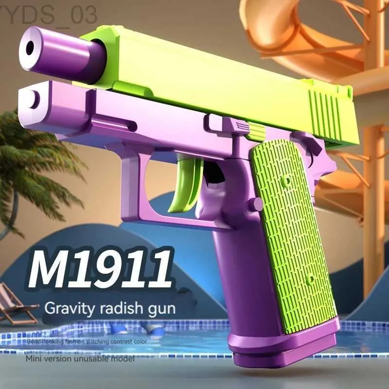 Gun Toys Modèle de pistolet jouet radis 3D ne peut pas tirer Pistolet M1911 Desert Eagle Charge vide Raccrocher Impression 3D Fidget Jouet pour garçons Décompression YQ240307