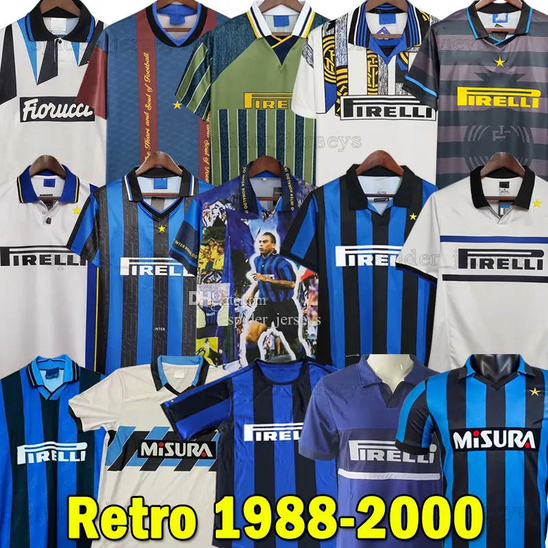 Sneijder Zanetti Classic Inter Retro Soccer Jerseys 1988 1990 91 92 93 Djorkaeff Milito Baggio Pizarro Djorkaeff Adriano Milanes 1994 95 96 97 99 축구 셔츠