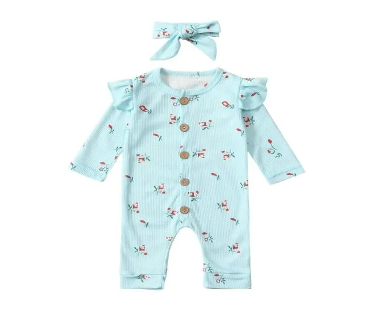 Jumpsuits Baby Boy Girl Bilt Playsit Playsit Floral Romper Pumpkin Jumpsuit Urodzony długie rękawy stroje jesienne 7205817