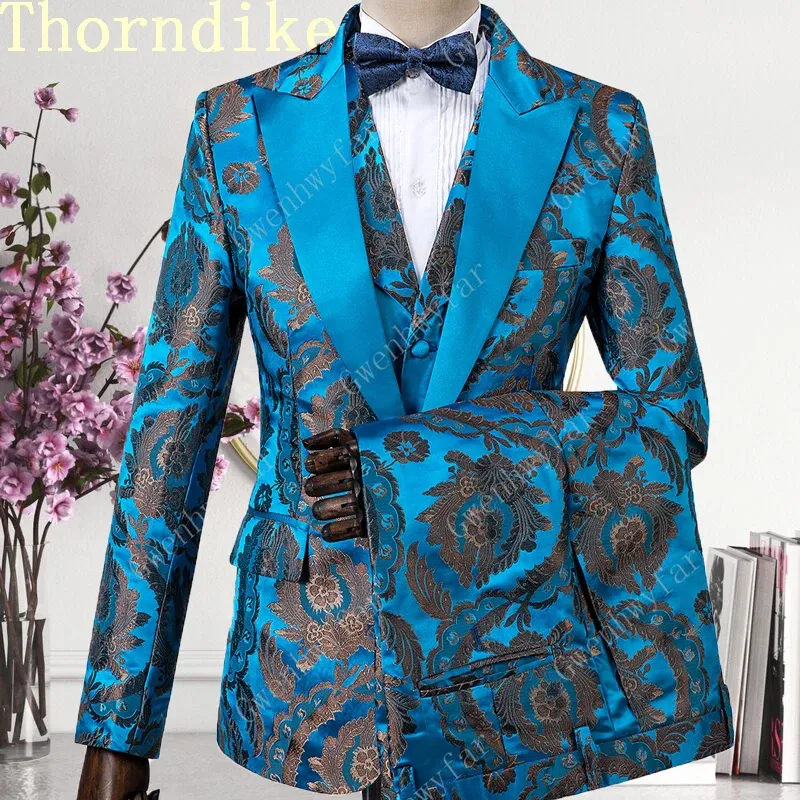 Anzüge Thorndike New Fode Men for Wedding Herren Anzüge für Prom Männer Bräutigam Smoker Blazer Schal Reverskostüm Slim Fit