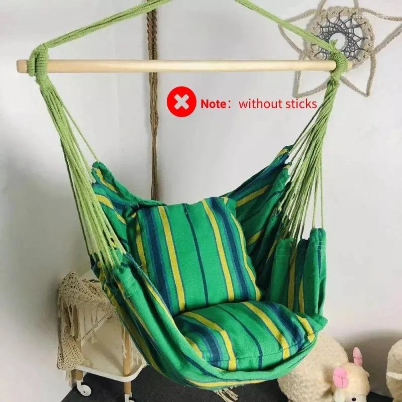 Camp Furniture Garden Swing Chair Hammock Hanging Rope Seat For Indoor Outdoor Sleeping Bag No Stick